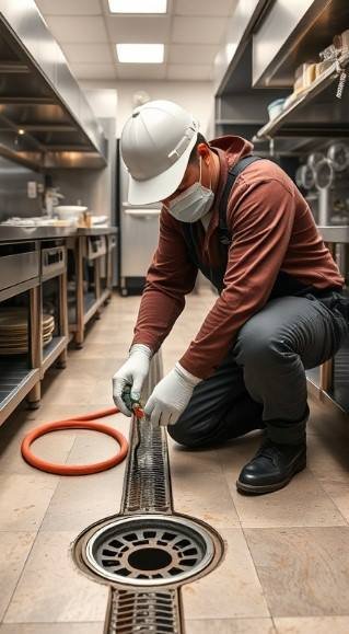 drain-repair-sound-plumbing-drain Pipe being cleaned professionally