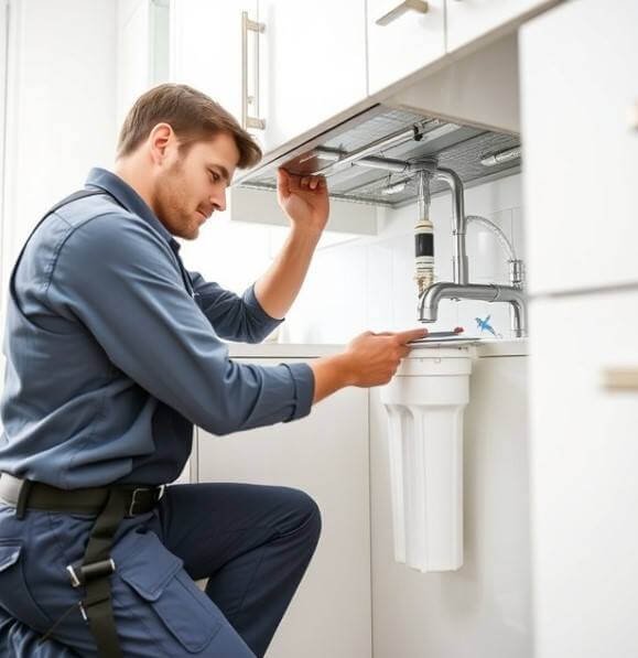 A plumbing fixing a water system in OR.