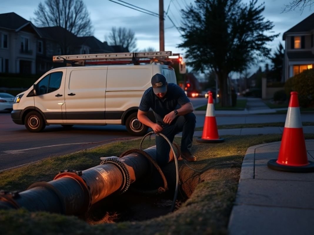 Sewer line repair job in residential street - Vancouver WA.