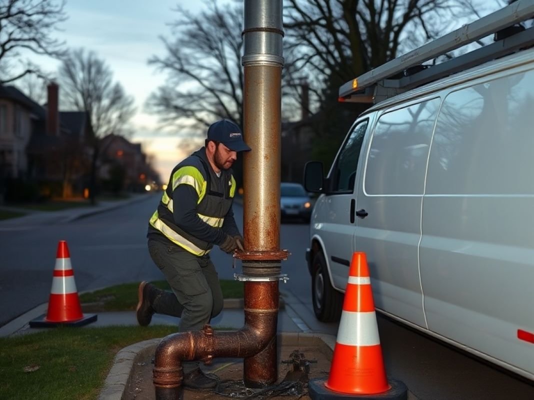 Residential sewer repair on street by Sound plumber